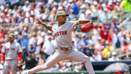 Brayan Bello rocked on birthday as Braves roll past Red Sox, 8-1, cementing series win taken at BSJ Headquarters (Red Sox). Photo by Jordan Godfree-Imagn Images